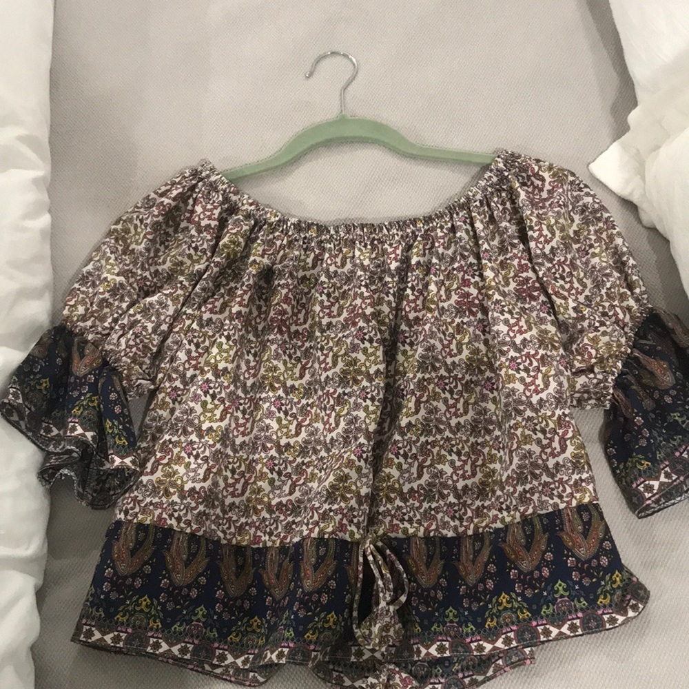 Misa Los Angeles off the shoulder print top
